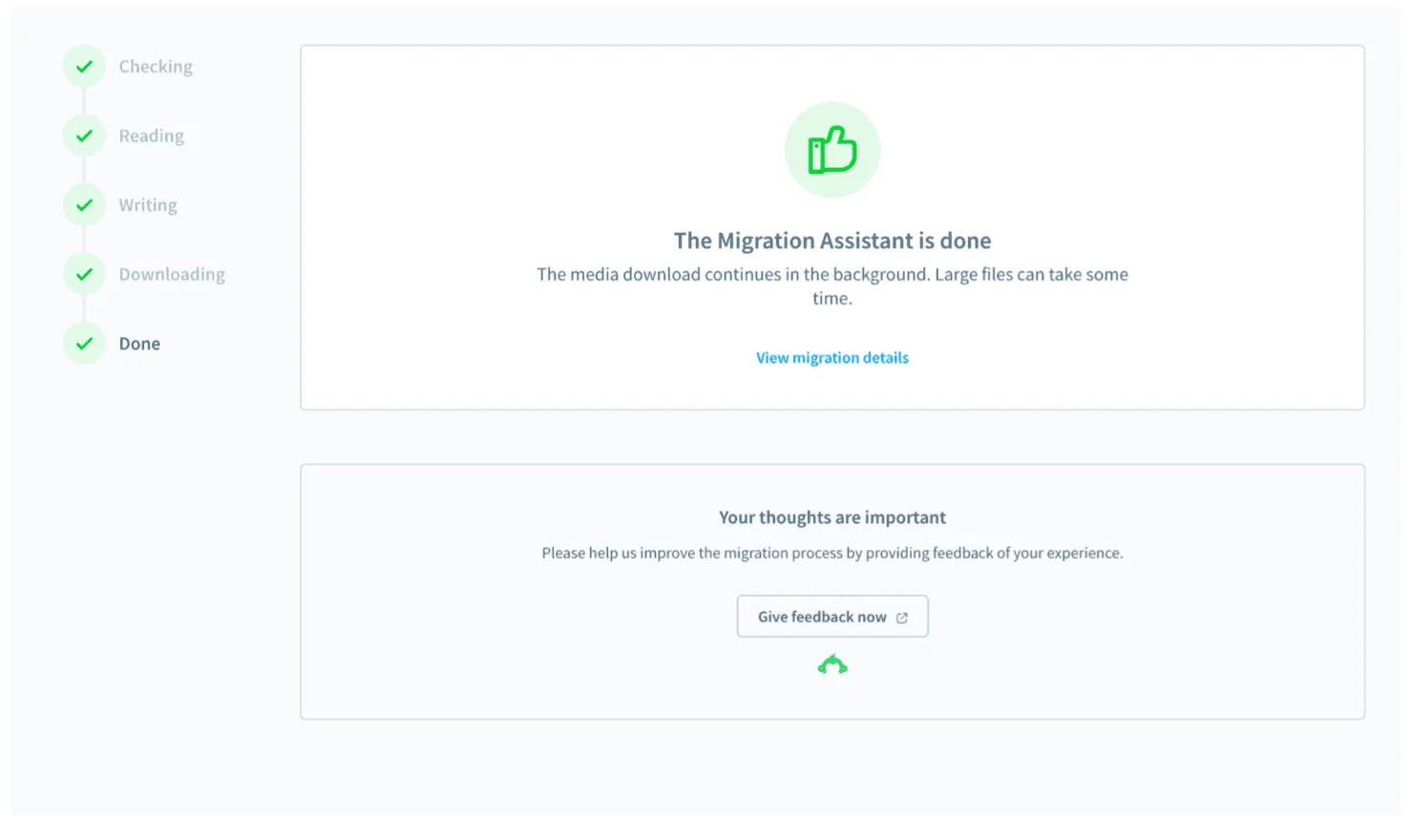 Migrations Assistent in Shopware abgeschlossen