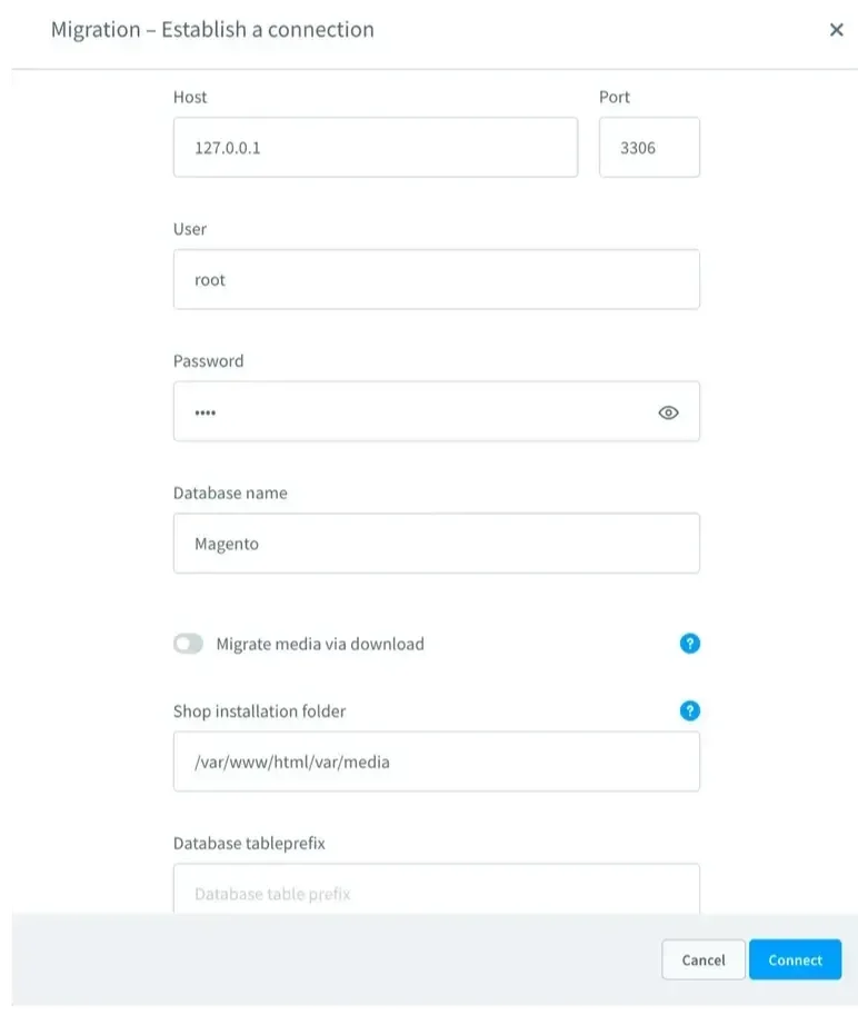 Verknüpfung zur alten Datenbank in Shopware herstellen