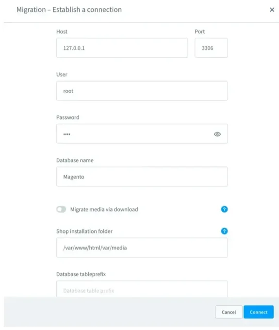 Verknüpfung zur alten Datenbank in Shopware herstellen