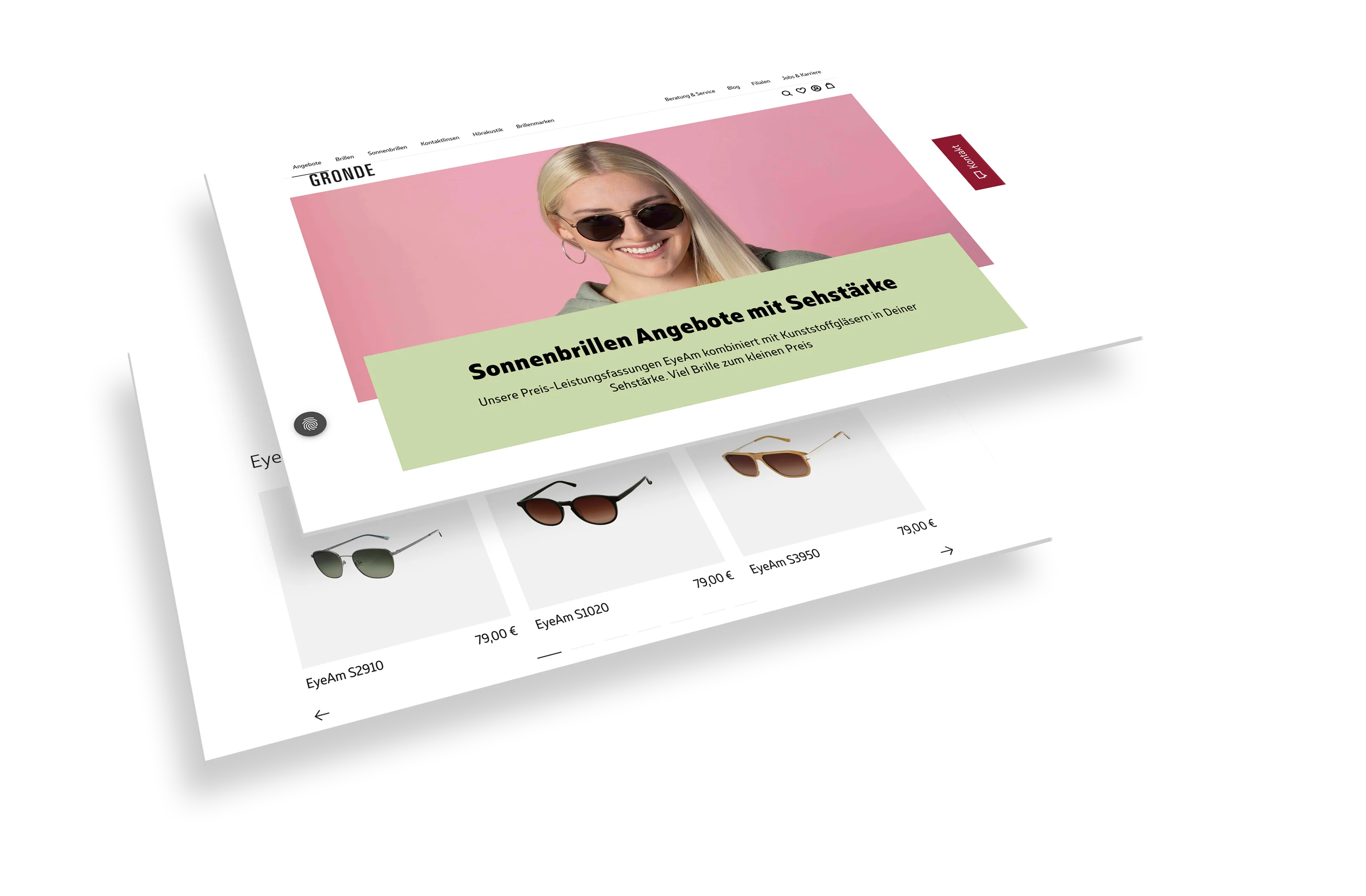 Ausschnitt der GRONDE Website