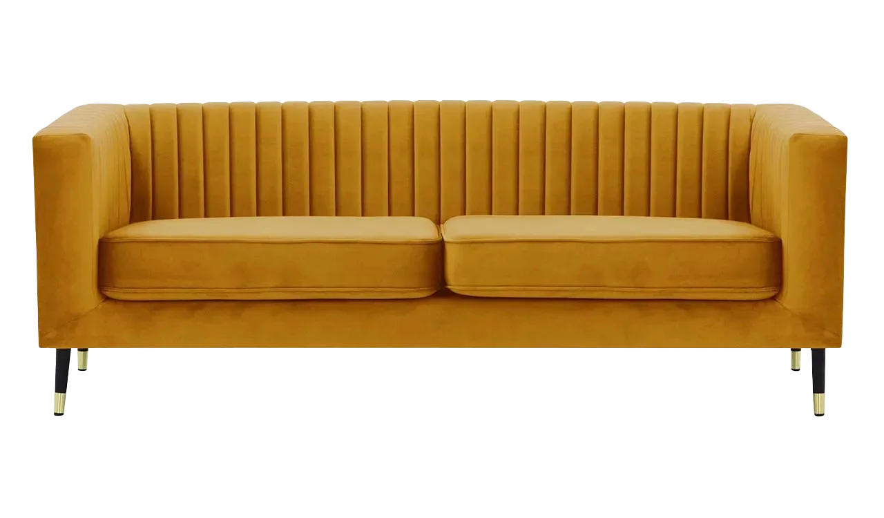 Gelbes Ledersofa