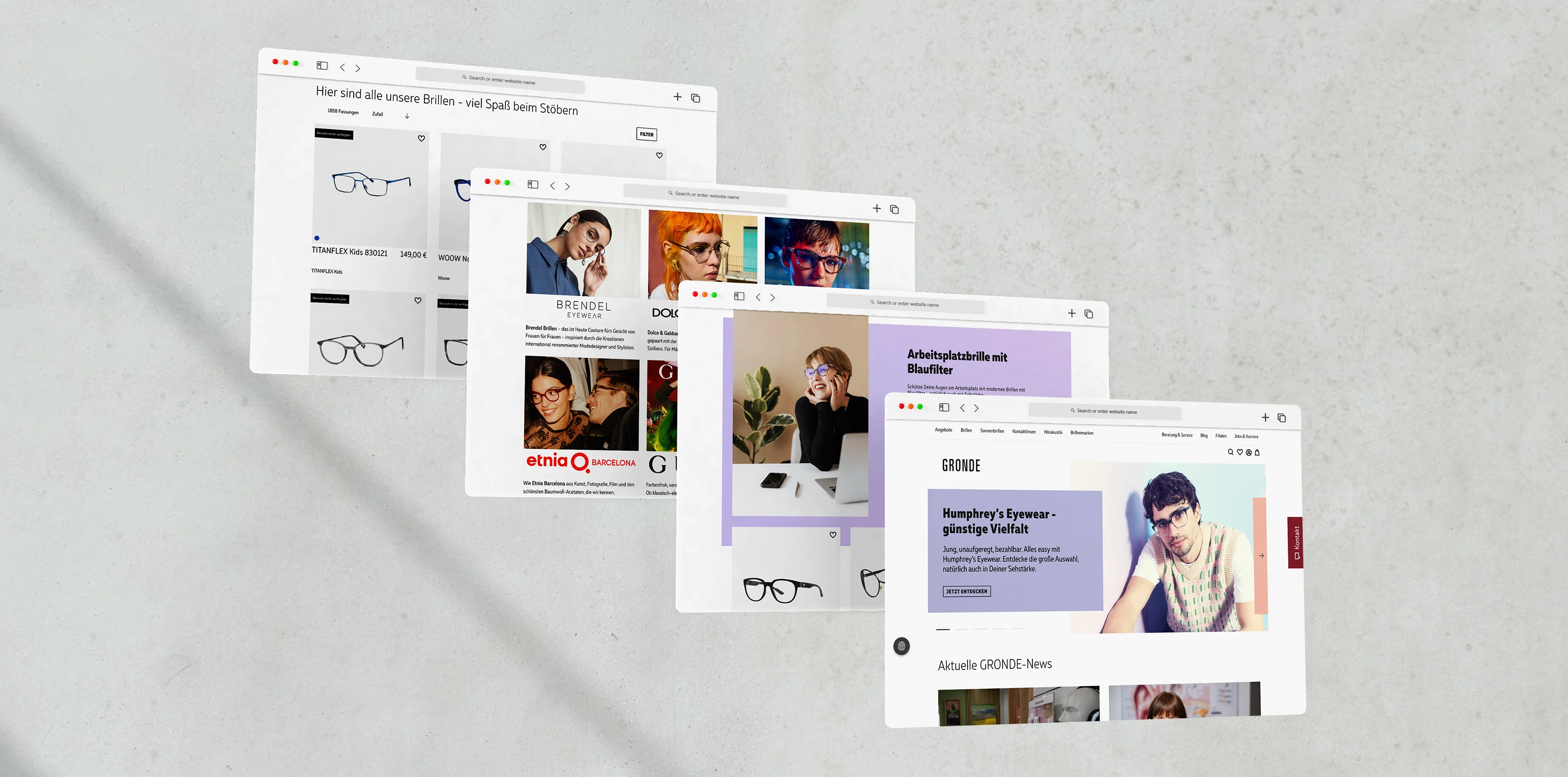 Ausschnitte der GRONDE Website